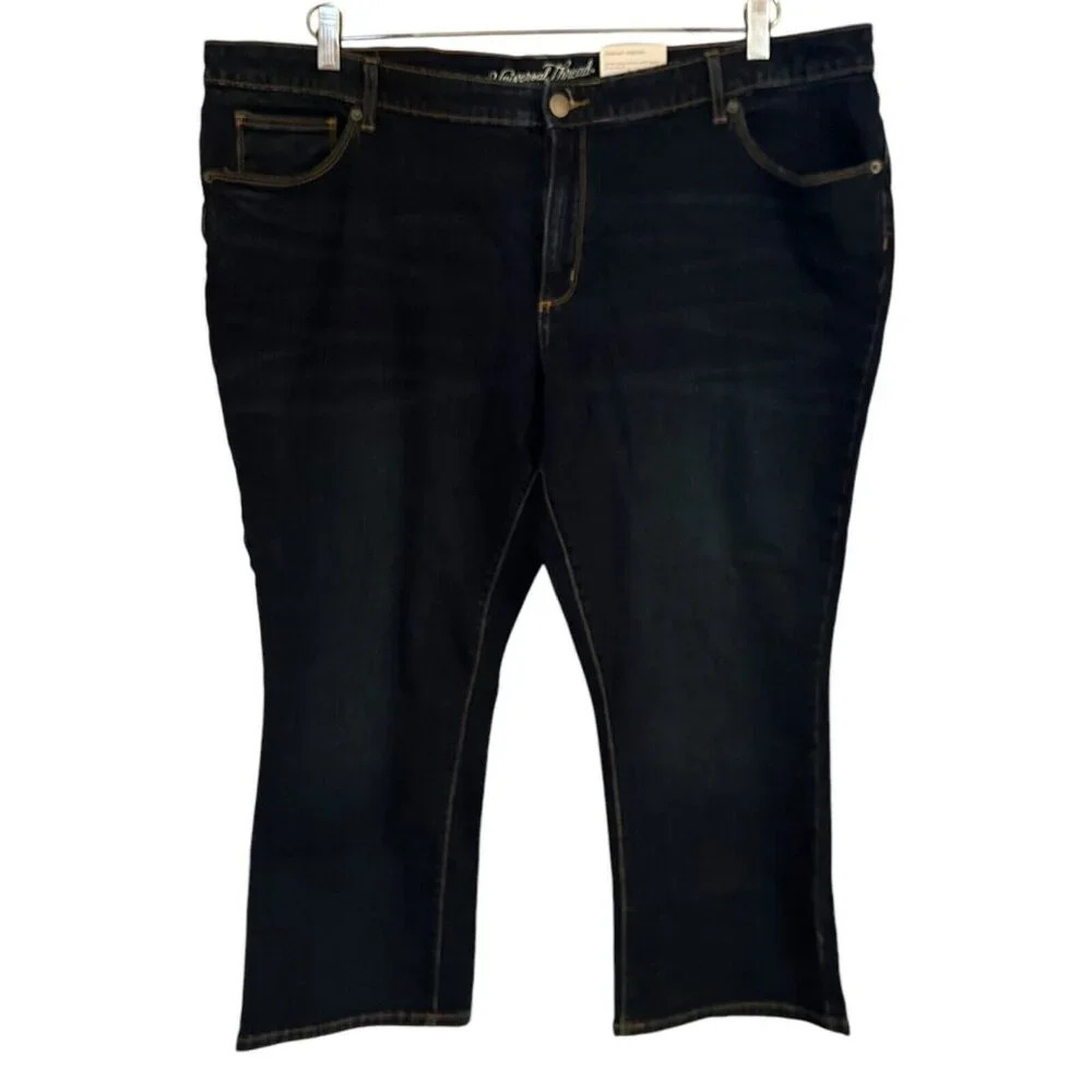 Universal Thred Denim Jeans Women's plus size 22 stretch flared crop dark wash